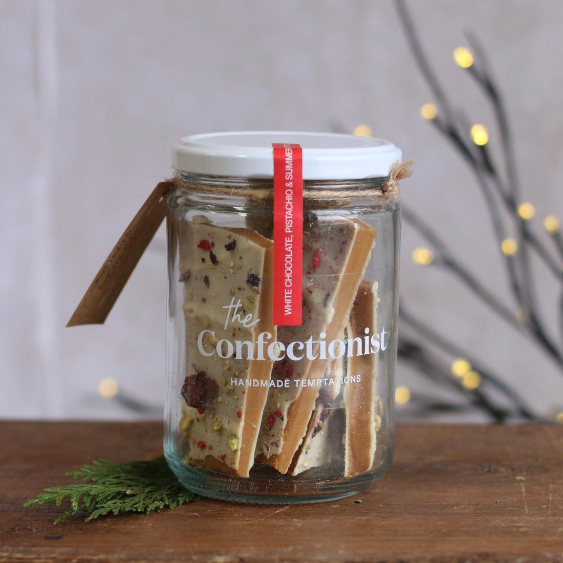 The Confectionist - Christmas Edition White Choc, Pistachio &amp; Berry Toffee - The Flower Crate