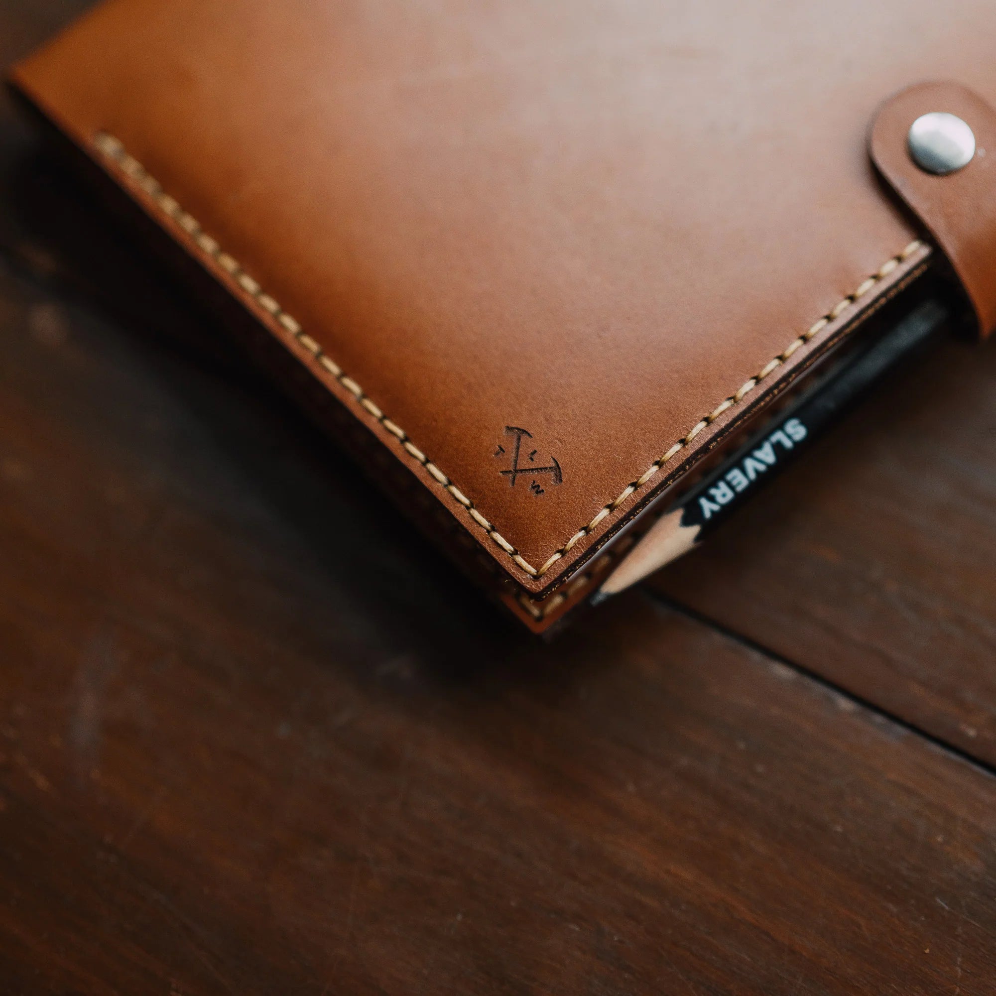 The Loyal Workshop - Cognac Leather Journal Cover Set - The Flower Crate