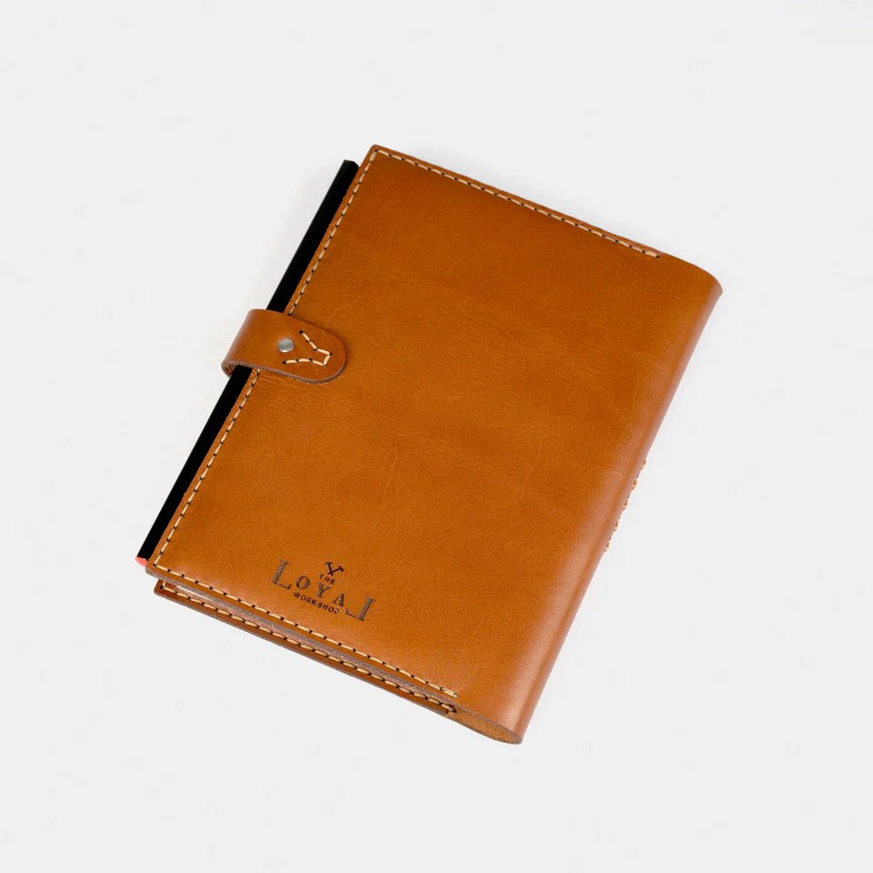 The Loyal Workshop - Cognac Leather Journal Cover Set - The Flower Crate