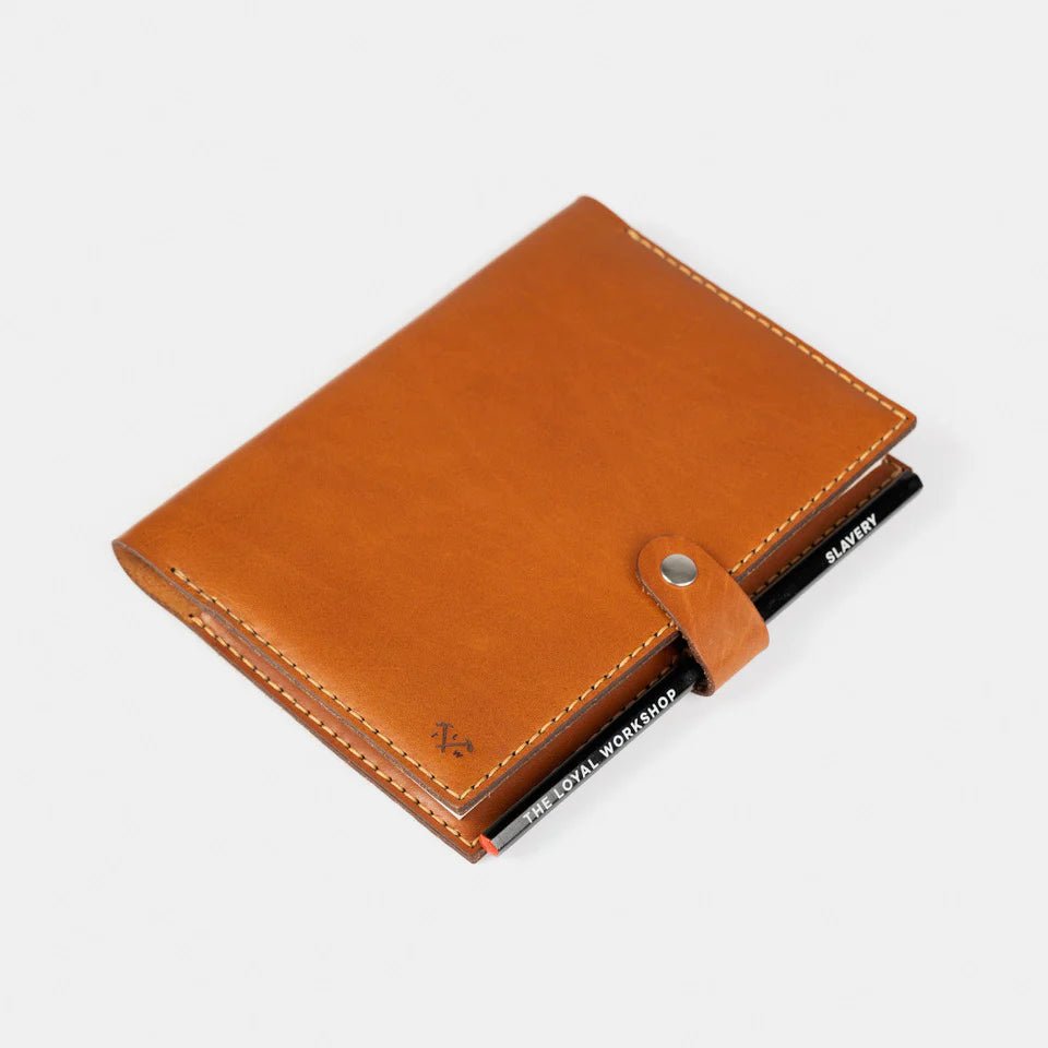The Loyal Workshop - Cognac Leather Journal Cover Set - The Flower Crate