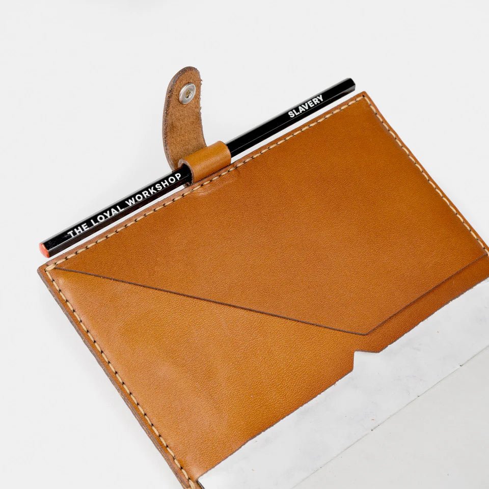 The Loyal Workshop - Cognac Leather Journal Cover Set - The Flower Crate