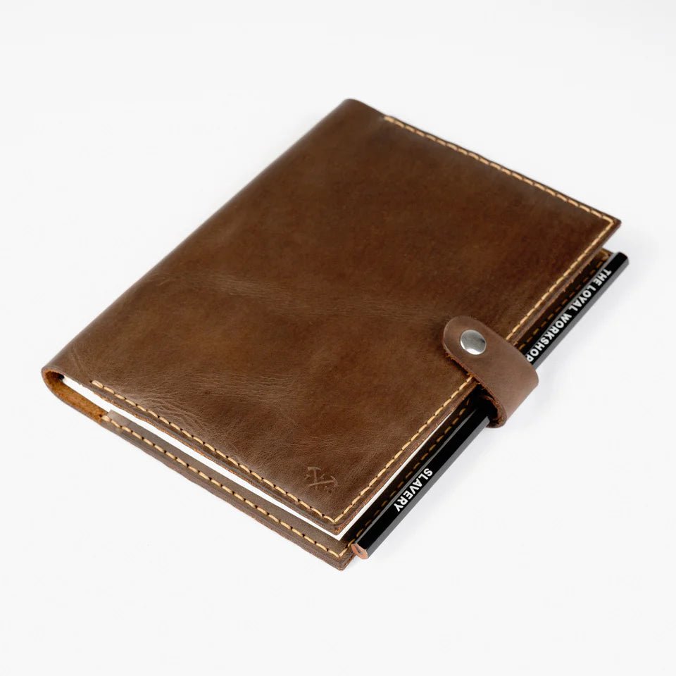 The Loyal Workshop - Vintage Brown Leather Journal Cover Set - The Flower Crate