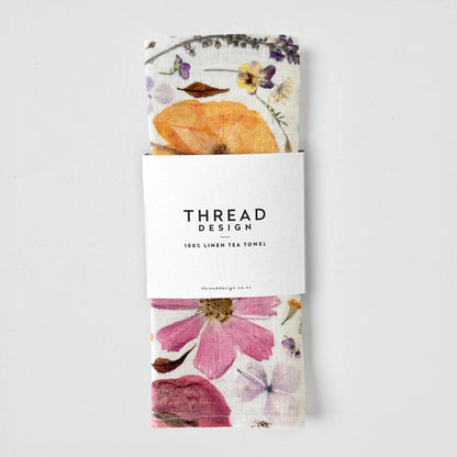 Thread Design x Paper Park - Petal Play Sunburst Tea Towel - The Flower Crate