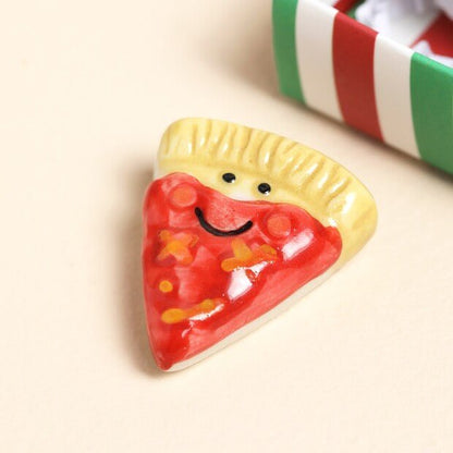 Tiny Matchbox Ceramic Pizza Token - The Flower Crate