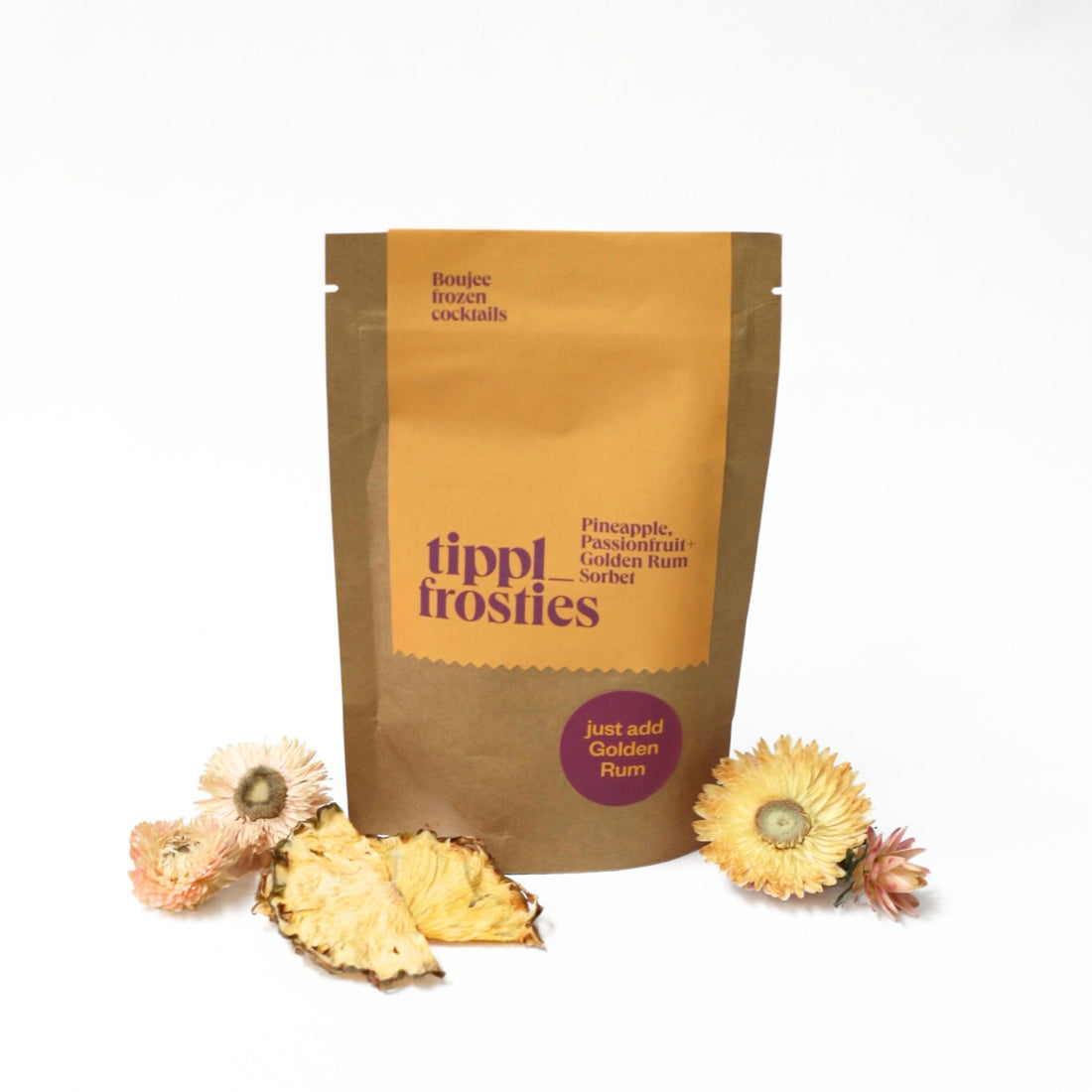 Tippl Frosties - Pineapple, Passionfruit &amp; Golden Rum Sorbet - The Flower Crate