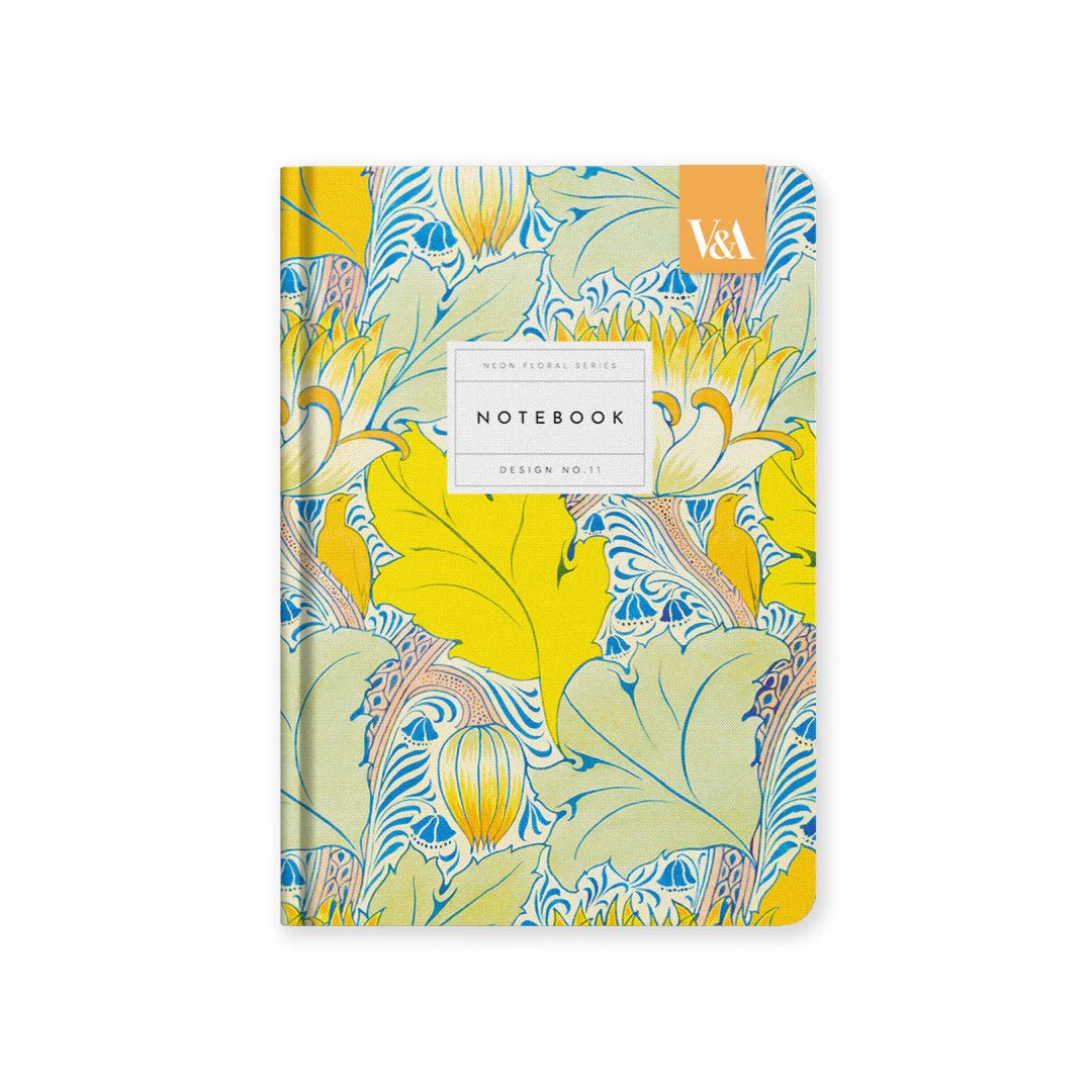 V&amp;A - A5 Hard Cover Notebook, Neon Floral Arts &amp; Crafts - The Flower Crate