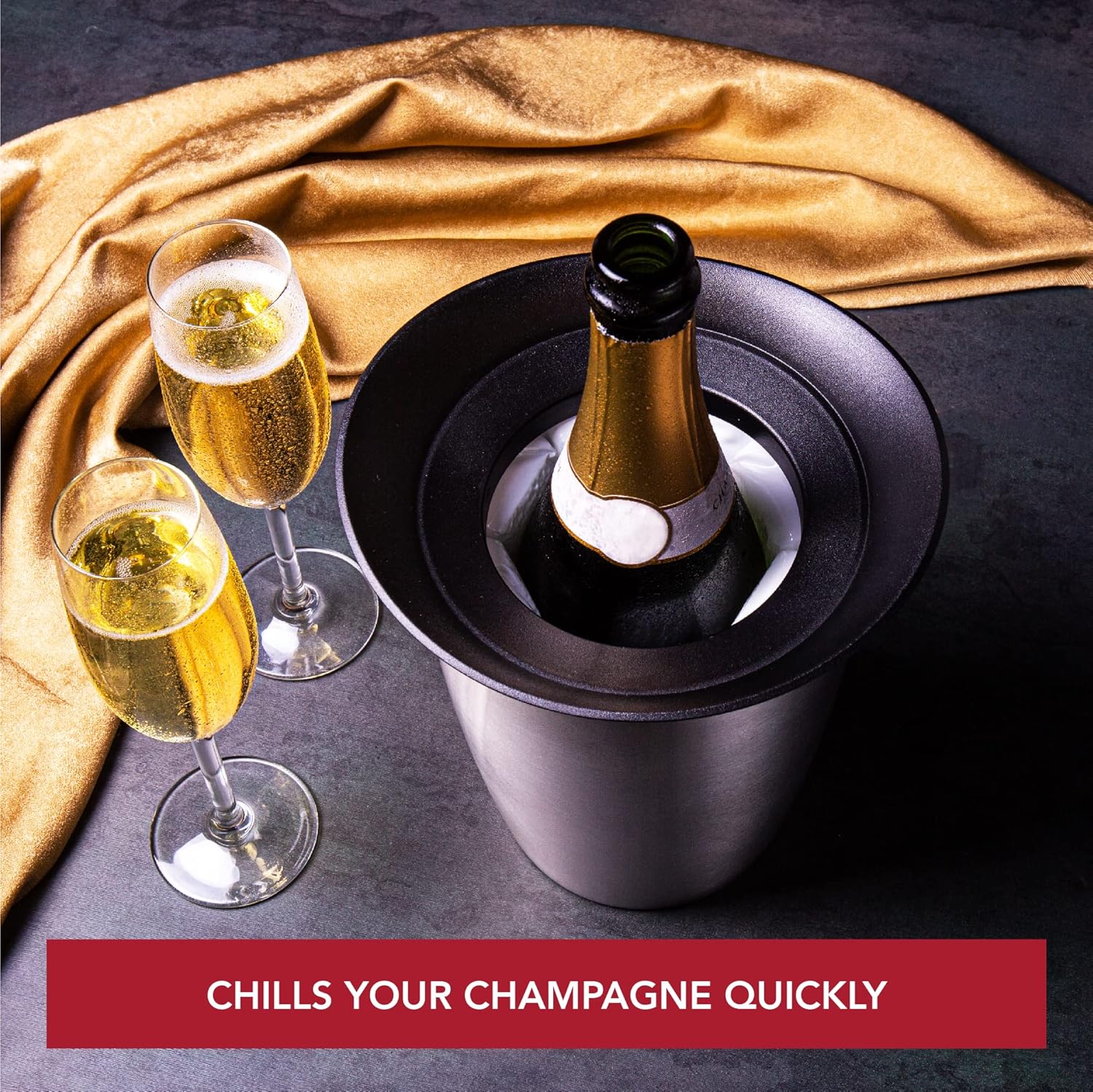 Vacu Vin Active Wine Cooler, Stainless Steel - The Flower Crate