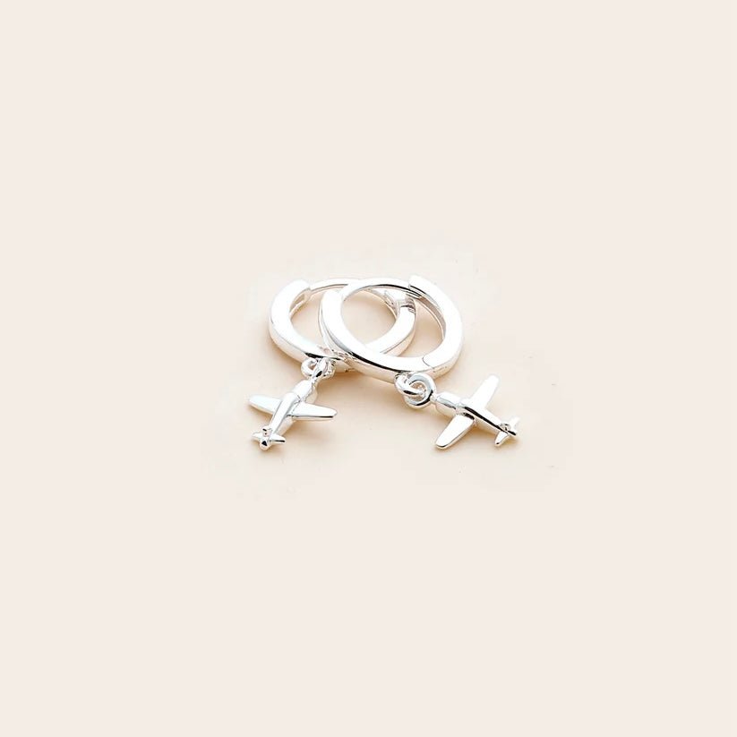 Whistle &amp; Pop - High Country Aviator Huggies, Sterling Silver - The Flower Crate