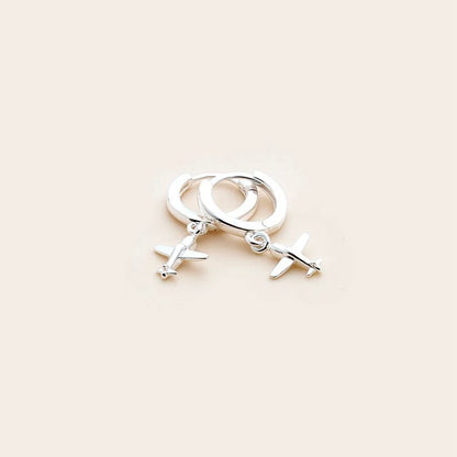 Whistle &amp; Pop - High Country Aviator Huggies, Sterling Silver - The Flower Crate