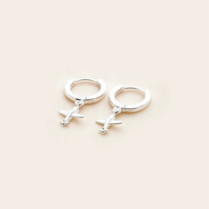 Whistle &amp; Pop - High Country Aviator Huggies, Sterling Silver - The Flower Crate