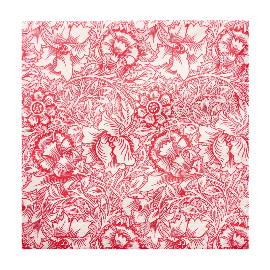 William Morris - Pink &amp; Poppy Red Paper Luncheon Napkin - The Flower Crate