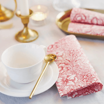 William Morris - Pink &amp; Poppy Red Paper Luncheon Napkin - The Flower Crate