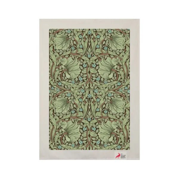 William Morris Tea Towel - Pimpernel Green - The Flower Crate