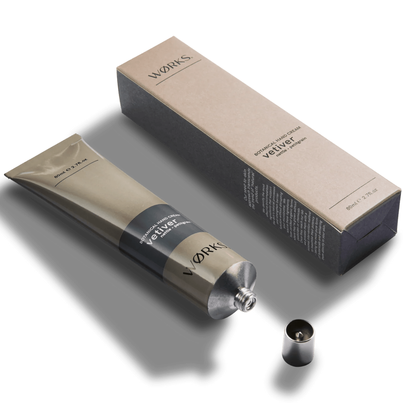 Wørks - Vetiver Hand Cream Tube 80ml - The Flower Crate