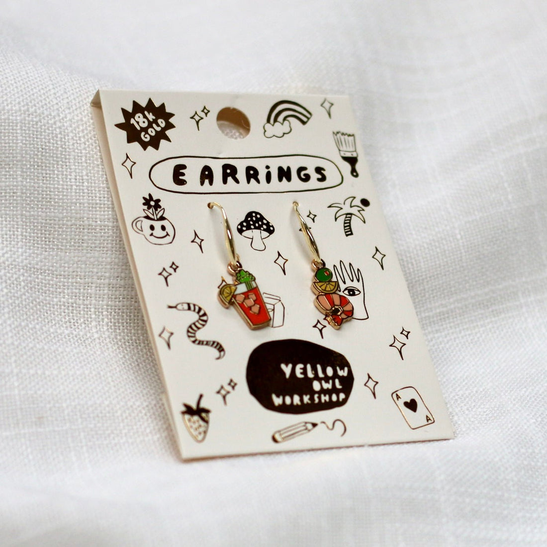 Yellow Owl Workshop - Bloody Mary &amp; Shrimp Earrings - The Flower Crate