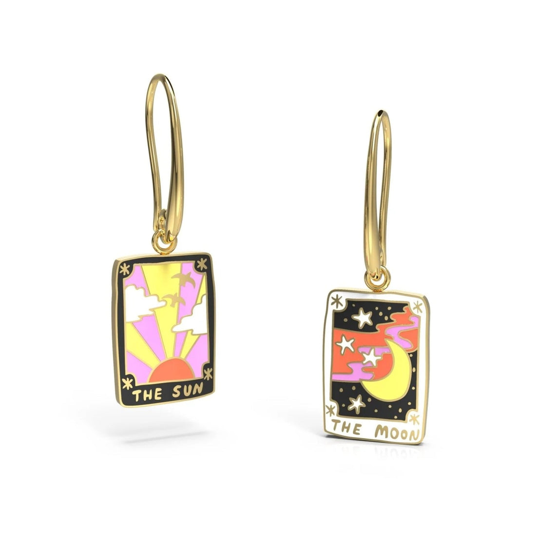 Yellow Owl Workshop - Sun & Moon Tarot Earrings - The Flower Crate