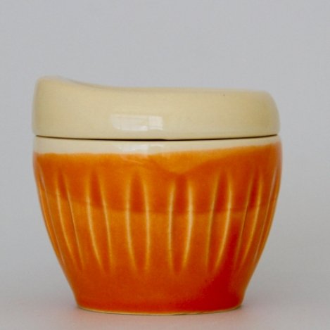 Deksel Cup Lyttelton Pottery small orange