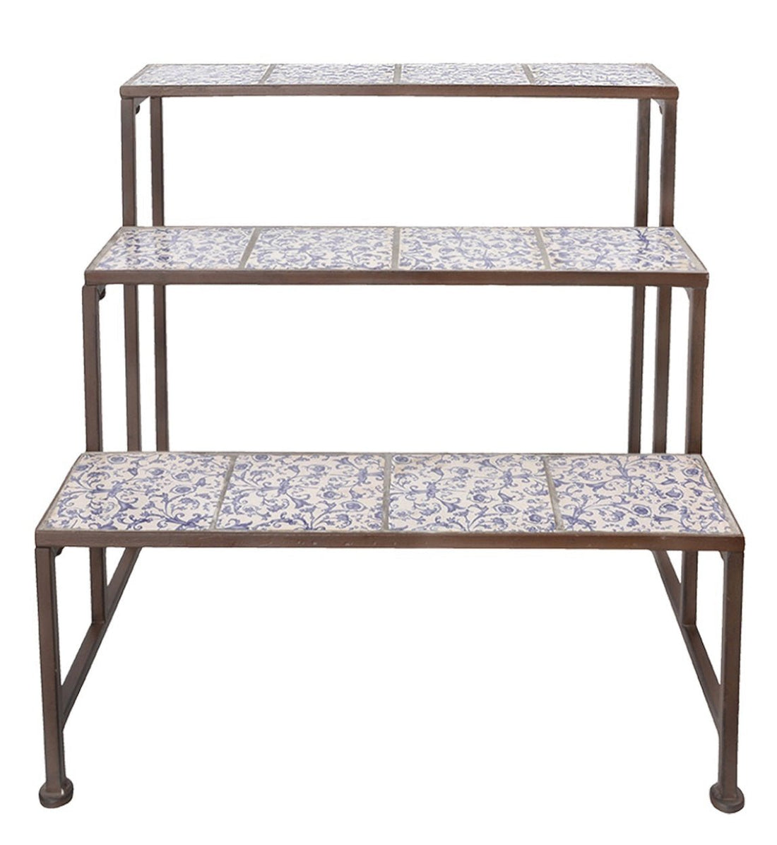 Aged Blue 3 Tier Plant Stand - The Flower Crate
