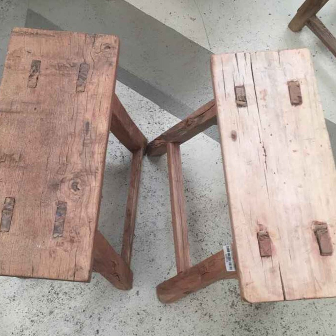 Antique Wooden Stool - The Flower Crate