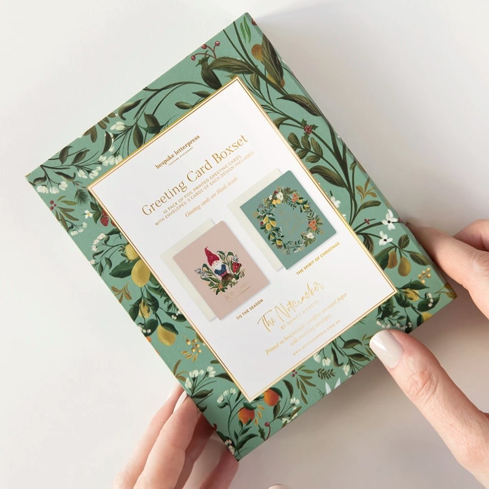 Bespoke Letterpress - 10 Pack Christmas Greeting Boxset - The Flower Crate