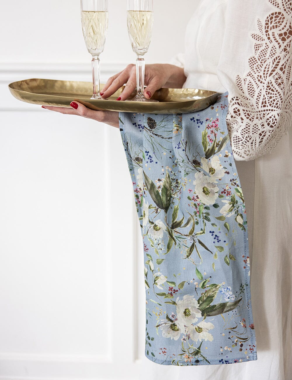 Bespoke Letterpress - English Garden Linen Tea Towel - The Flower Crate