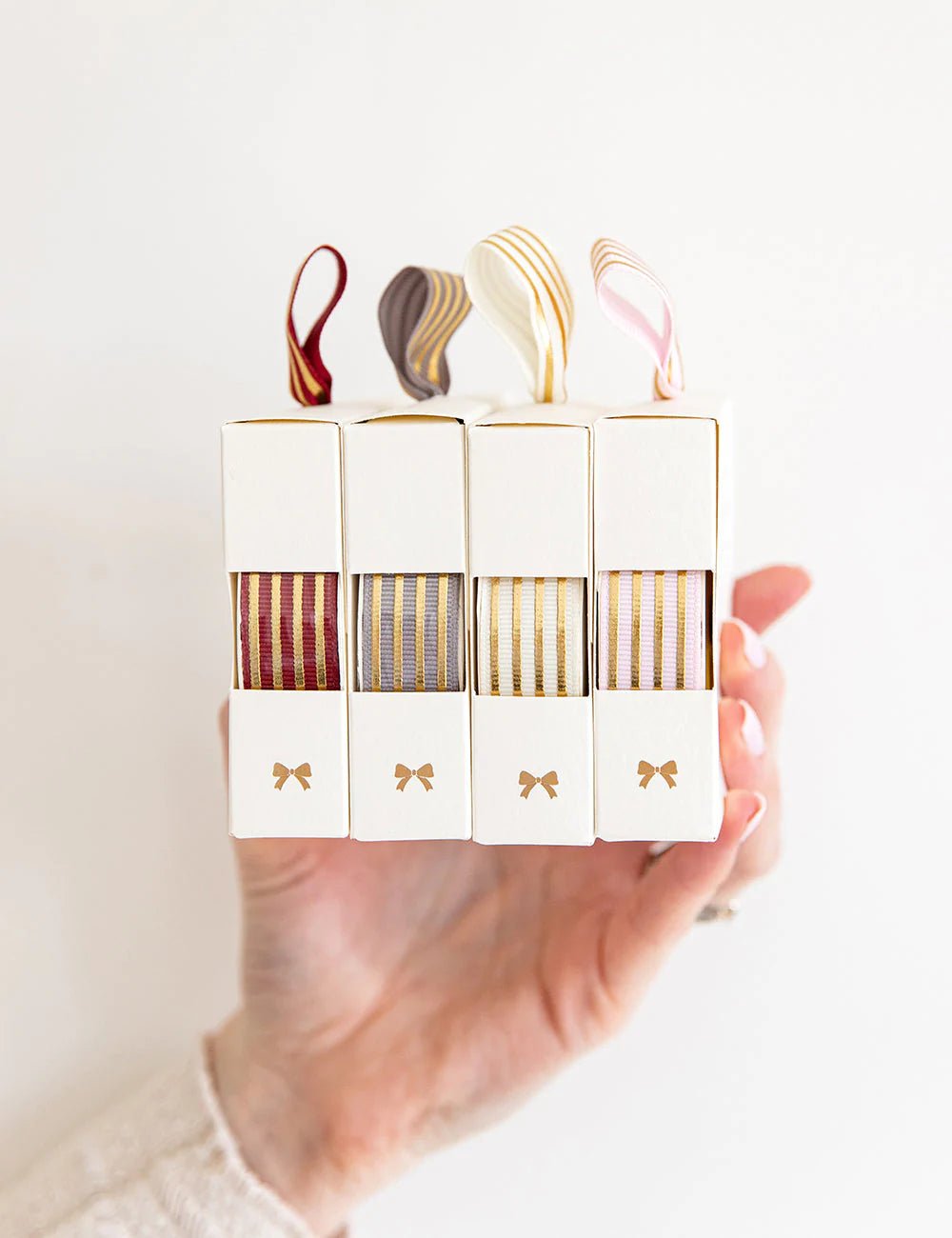 Bespoke Letterpress Gold Foil Striped Ribbon - The Flower Crate