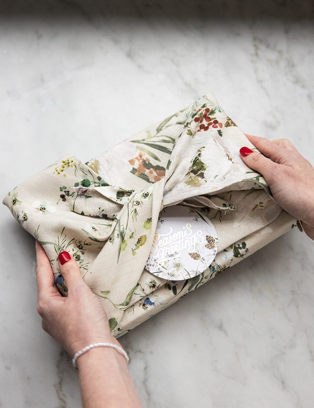 Bespoke Letterpress - Summer Peonies Linen Tea Towel - The Flower Crate