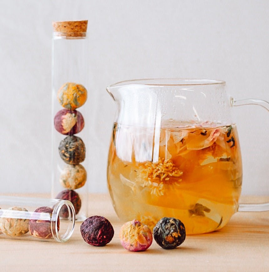 Blooming Tea Balls In Glass Tube - The Flower Crate