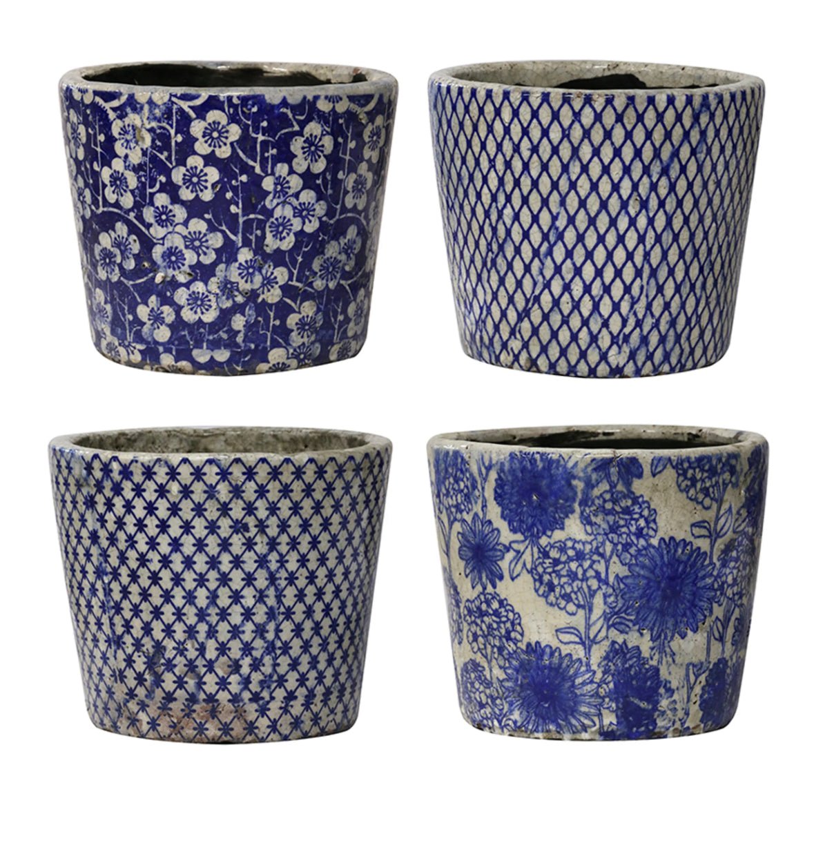 Blue &amp; White Planter - The Flower Crate