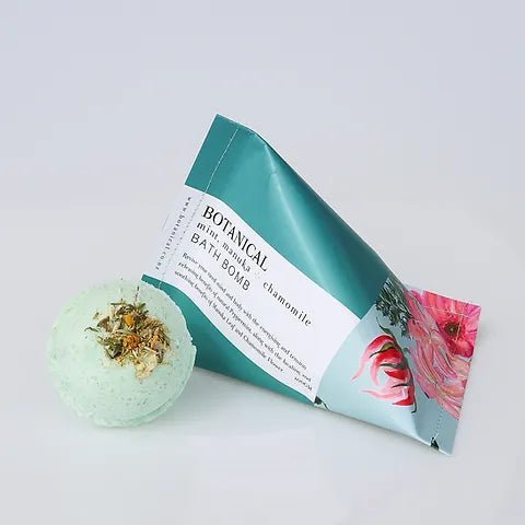 Botanical Skincare - Bath Bomb, Mint, Manuka + Chamomile - The Flower Crate