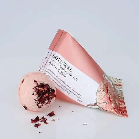 Botanical Skincare - Bath Bomb, Rose & Himalayan Salt - The Flower Crate