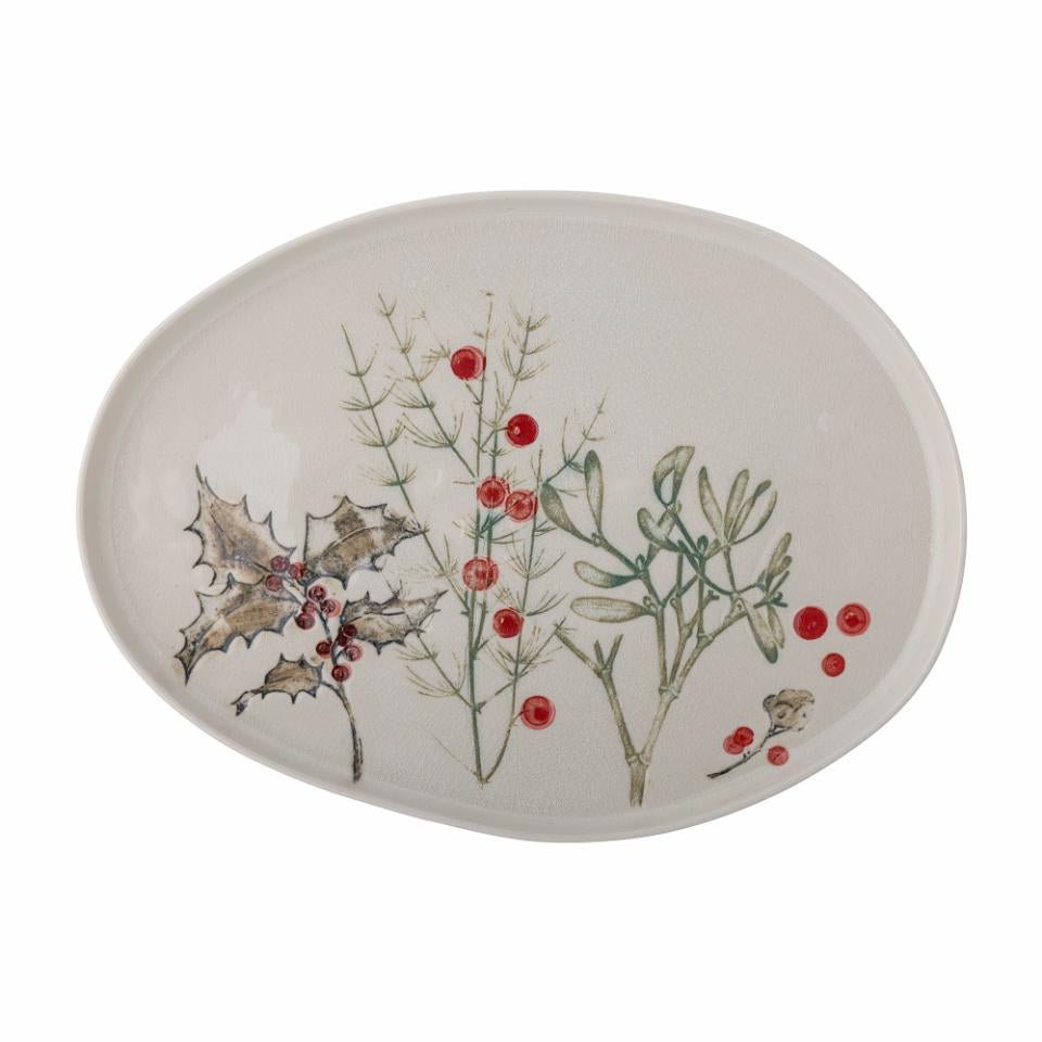 Ceramic Holly Platter - The Flower Crate