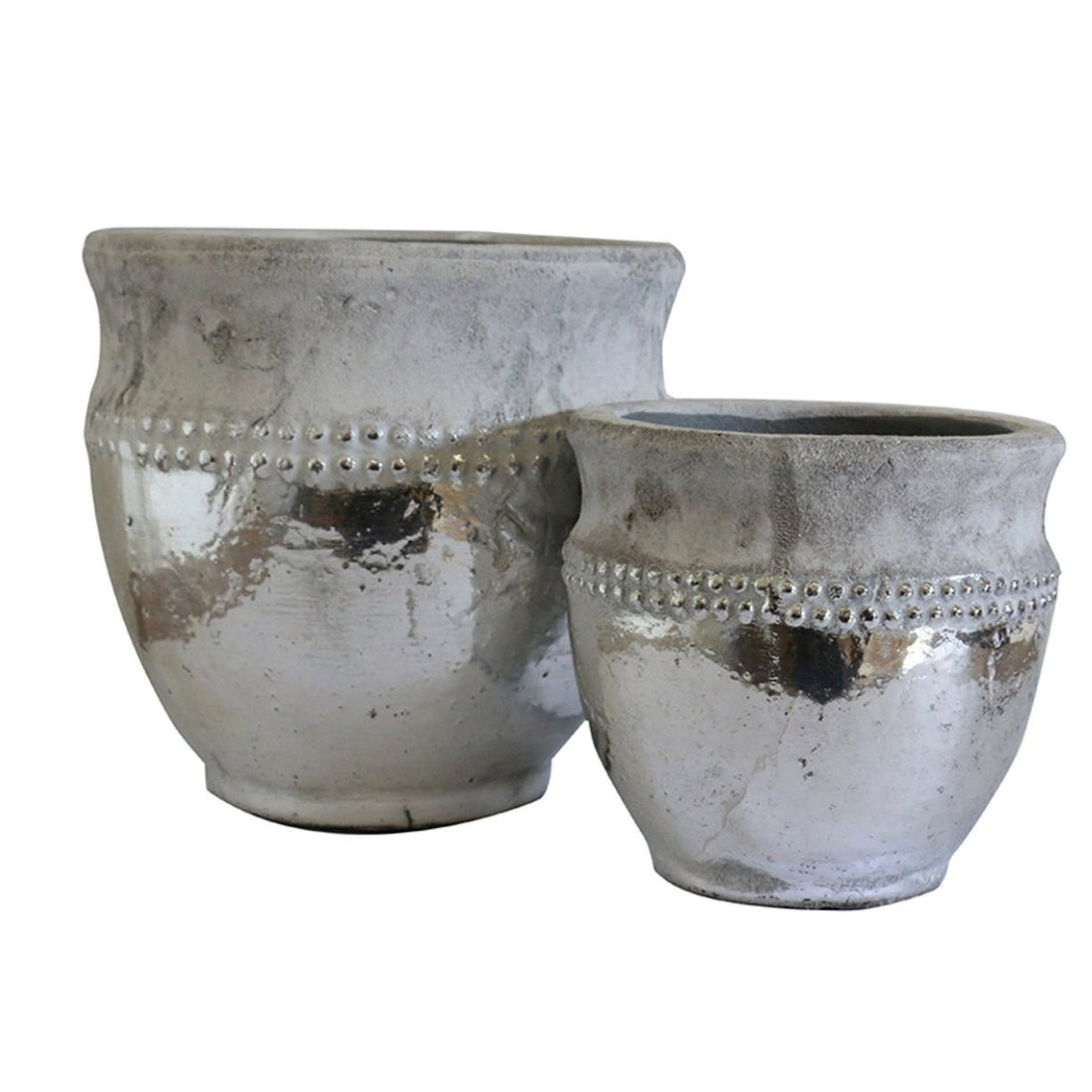 Cleopatra Cream &amp; Silver Planter - The Flower Crate