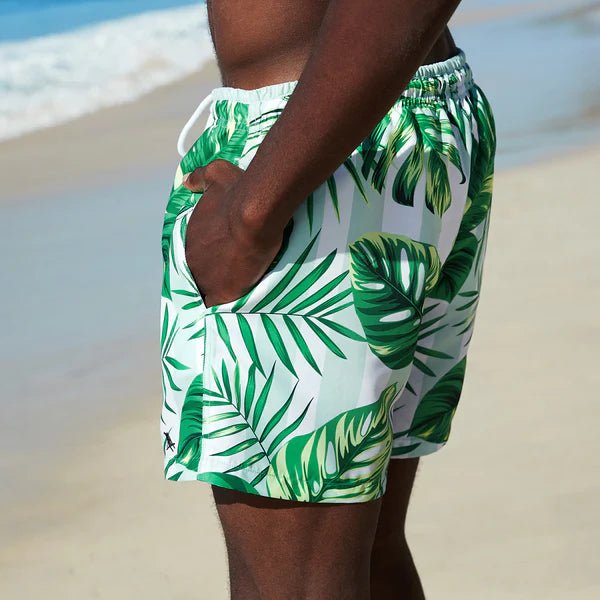 Dock &amp; Bay: Swim Shorts - Palm Dreams, Medium - The Flower Crate