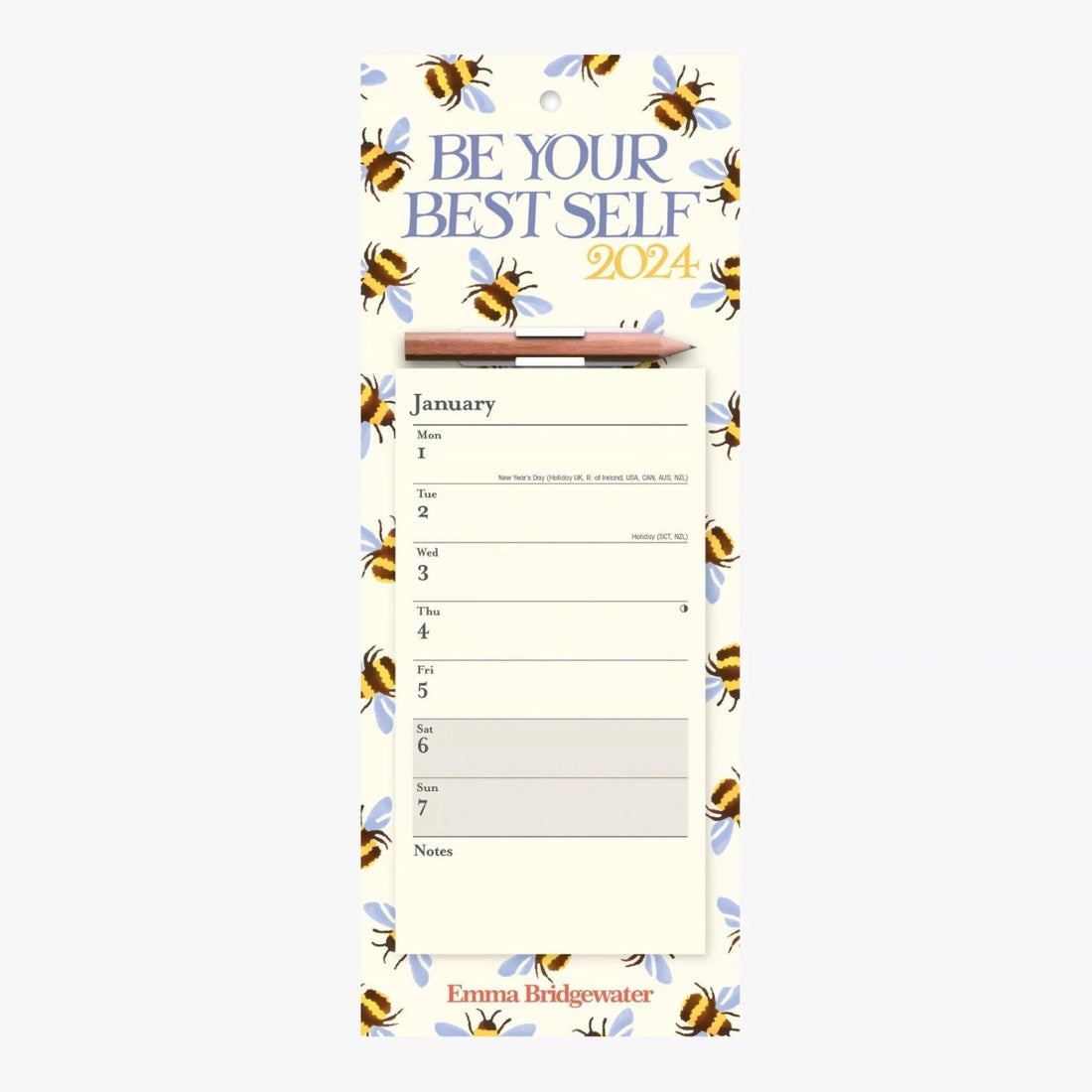 Emma Bridgewater 2024 Bumblebee Magnetic Calendar - The Flower Crate