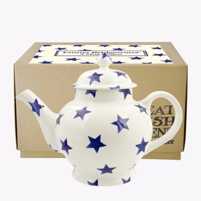 Emma Bridgewater Blue Star - 4 Mug Teapot - The Flower Crate