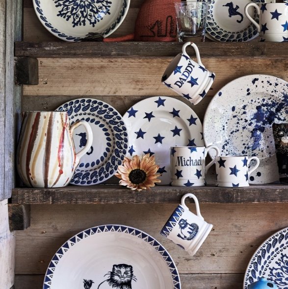 Emma Bridgewater Blue Star - 8 ½&quot; Plate - The Flower Crate
