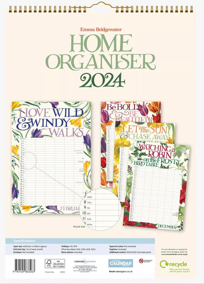 Emma Bridgewater - Geraniums 2024 A3 Family Planner - The Flower Crate
