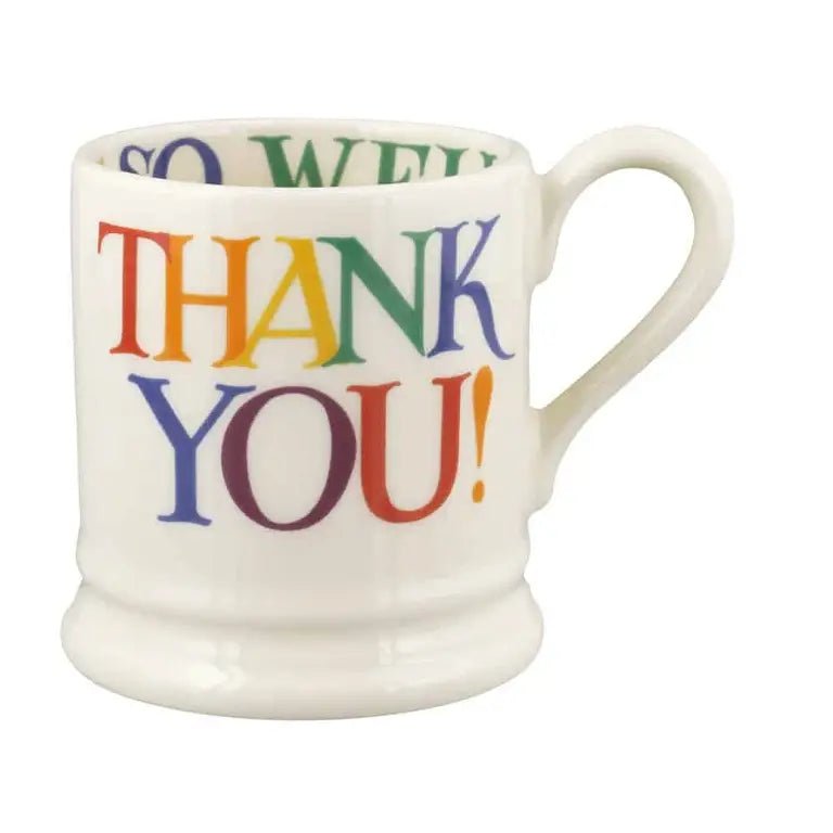 Emma Bridgewater - Rainbow Toast Thank You ½ Pint Mug - The Flower Crate