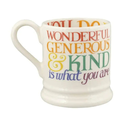 Emma Bridgewater - Rainbow Toast Thank You ½ Pint Mug - The Flower Crate