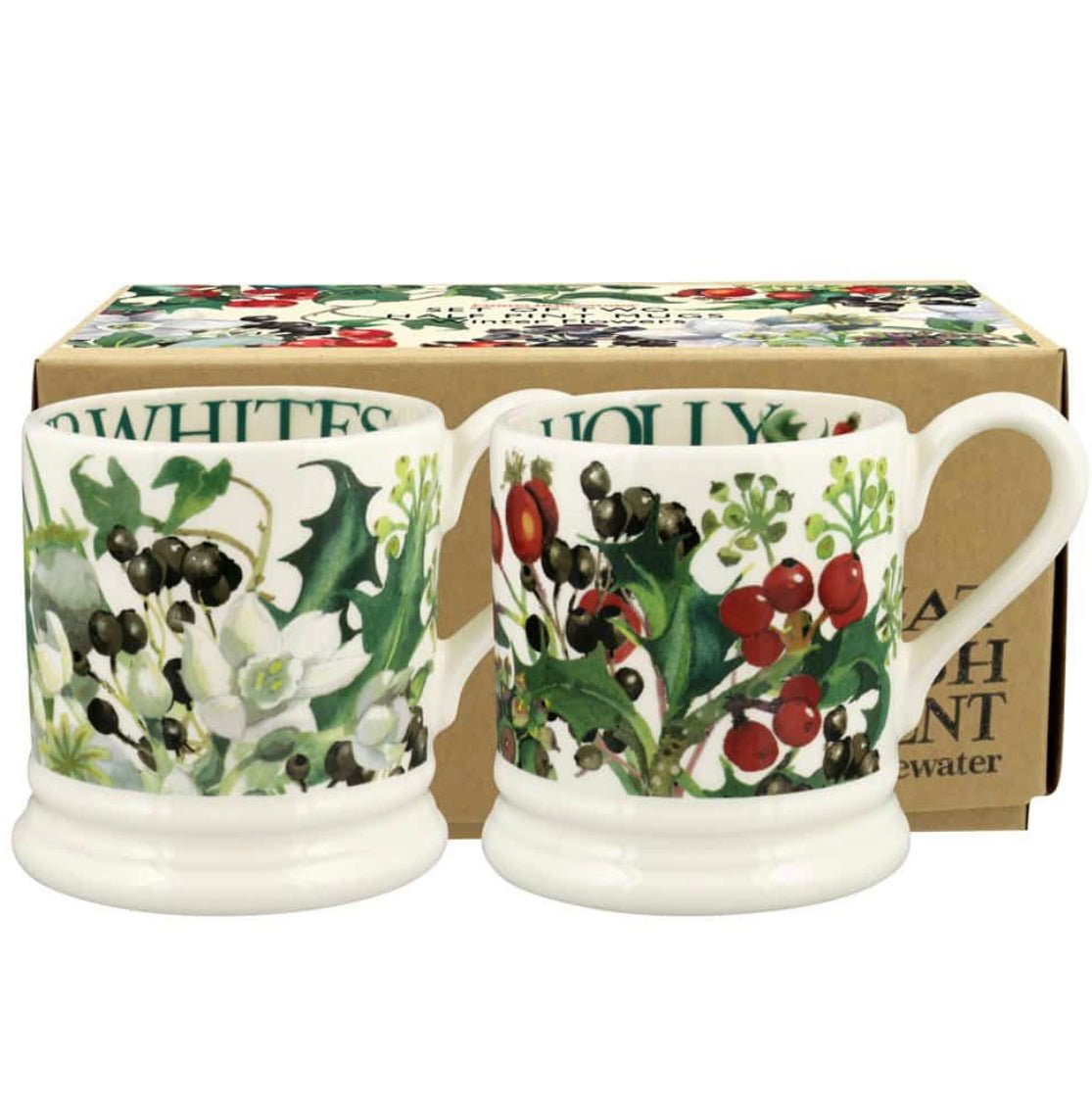 Emma Bridgewater Rosehip &amp; Paperwhites, Set of 2 ½ Pint Mugs - The Flower Crate