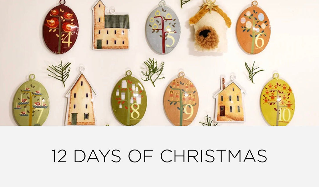 Enamel Hanging 12 Days of Christmas Discs - The Flower Crate