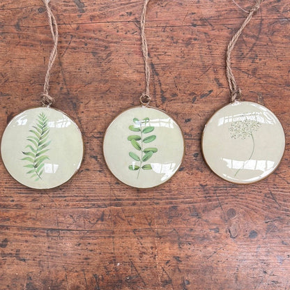 Enamel Hanging Botanical Discs - The Flower Crate