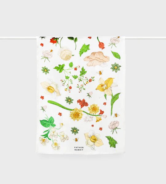 Father Rabbit Vintage Wallpaper Tea Towel - The Flower Crate