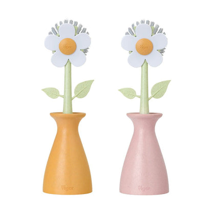 Florganic Dish Brush With Vase - The Flower Crate