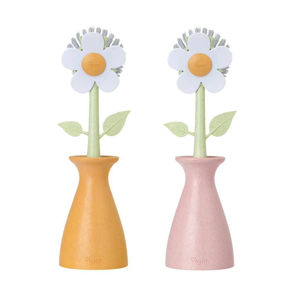 Florganic Dish Brush With Vase - The Flower Crate