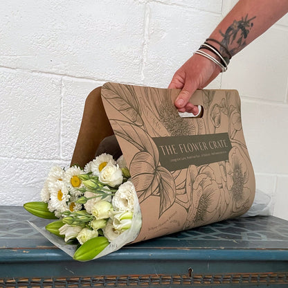 Flower Carrier Bundle - Whites - The Flower Crate