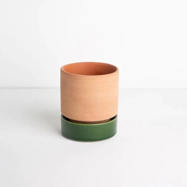 Grace Planter - Rose Terracotta &amp; Olive - The Flower Crate