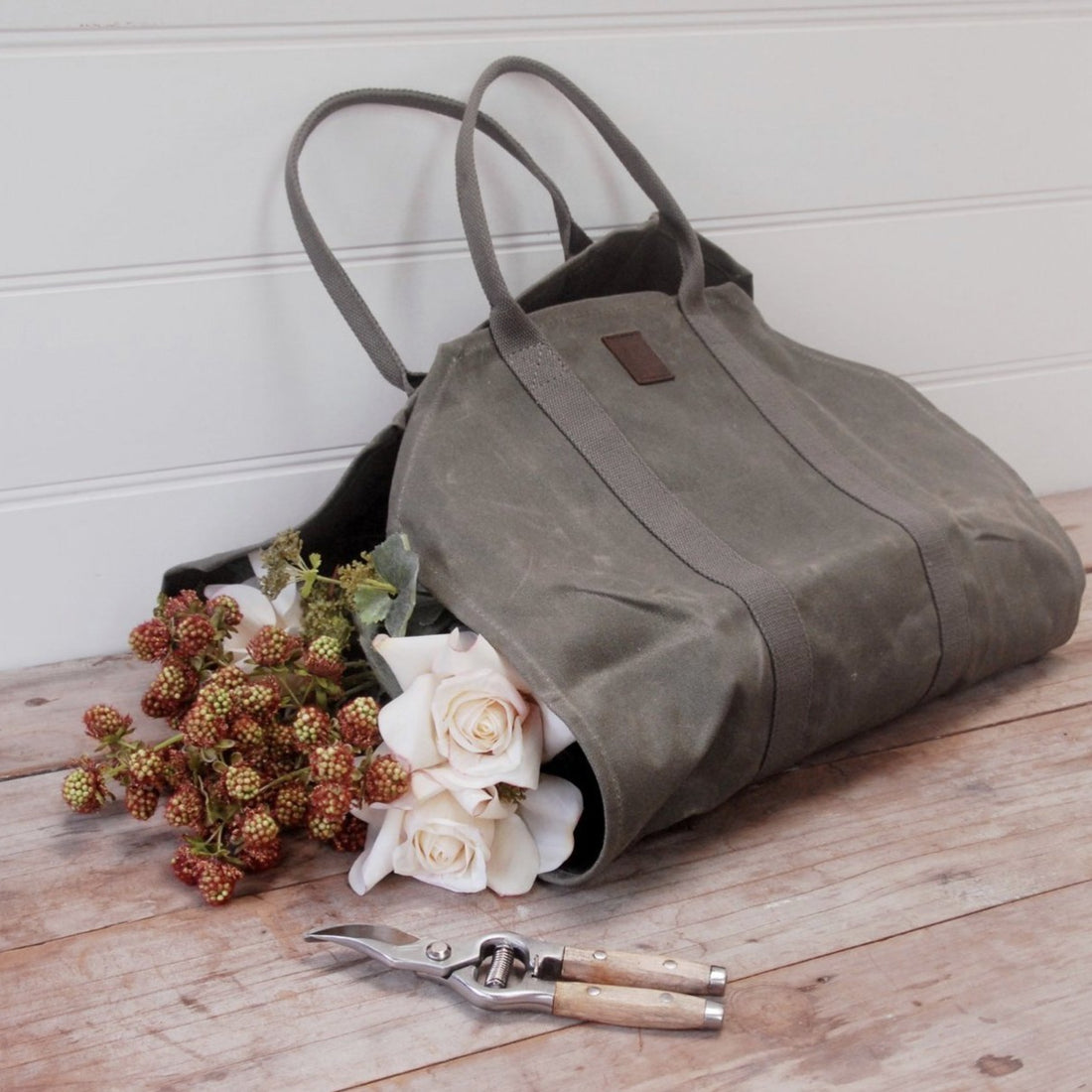 Wax Canvas Log and Flower carrier