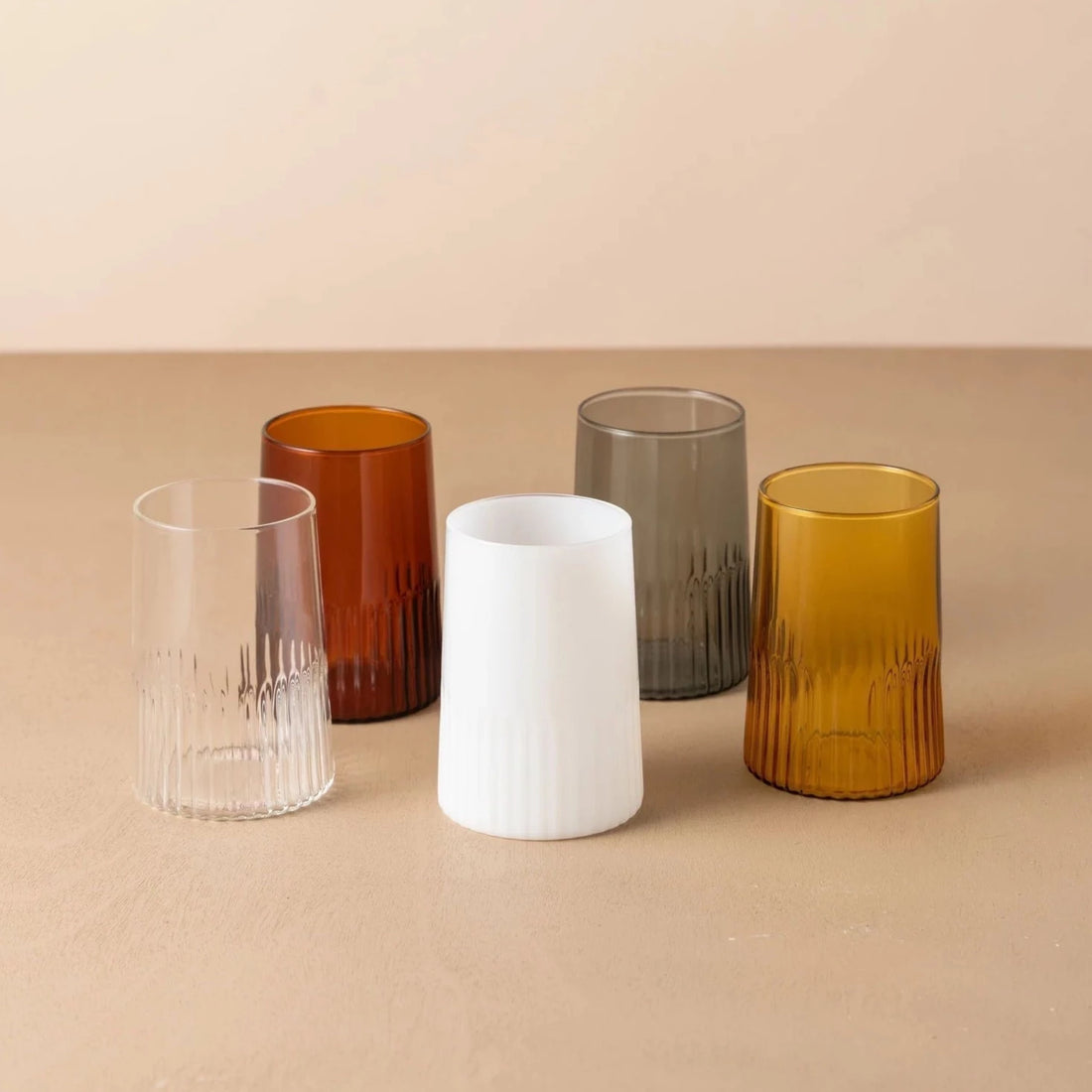 Kairos Water Glass, Opaque White - Set 2 - The Flower Crate